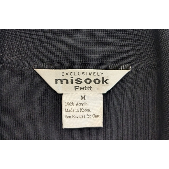 Exclusively Misook Black and Blue Open Cardigan Size Medium - Picture 2 of 5